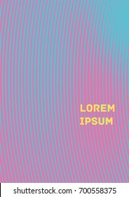 Minimalistic Cover Template. Design of Irregularly Shaped Lines. Pink, Yellow and Blue Abstract Geometric Pattern. Template for Posters, Business Cards, Book Covers and Magazines, Brochures. Vector
