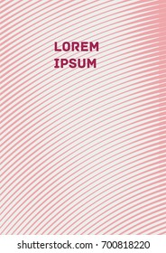 Minimalistic Cover Template. Design of Irregularly Shaped Lines. Light Pink Abstract Geometric Pattern. Template for Posters, Business Cards, Book Covers and Magazines, Brochures. Vector Illustration.