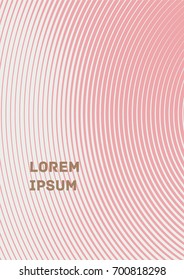 Minimalistic Cover Template. Design of Irregularly Shaped Lines. Pink Abstract Geometric Pattern. Template for Posters, Business Cards, Book Covers and Magazines, Brochures. Vector Illustration.