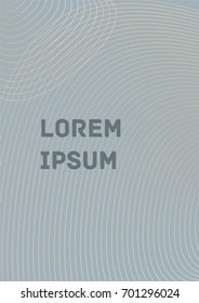 Minimalistic Cover Template. Design of Irregularly Shaped Lines. Gray Abstract Geometric Pattern. Template for Posters, Business Cards, Book Covers and Magazines, Brochures. Vector Illustration.
