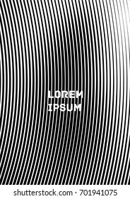 Minimalistic Cover Template. Design of Irregularly Black and White Shaped Lines. Geometric Pattern. Template for Posters, Business Cards, Book Covers and Magazines, Brochures. Vector Illustration.