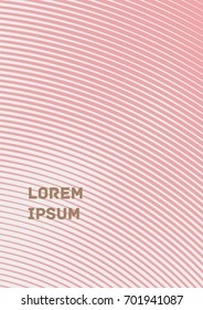 Minimalistic Cover Template. Design of Irregularly Shaped Lines. Pink Abstract Geometric Pattern. Template for Posters, Business Cards, Book Covers and Magazines, Brochures. Vector Illustration.