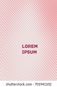 Minimalistic Cover Template. Design of Irregularly Shaped Lines. Light Pink Abstract Geometric Pattern. Template for Posters, Business Cards, Book Covers and Magazines, Brochures. Vector Illustration.