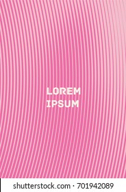 Minimalistic Cover Template. Design of Irregularly Shaped Lines. Pinky Abstract Geometric Pattern. Template for Posters, Business Cards, Book Covers and Magazines, Brochures. Vector Illustration.