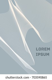 Minimalistic Cover Template. Design of Irregularly Shaped Lines. Gray Abstract Geometric Pattern. Template for Posters, Business Cards, Book Covers and Magazines, Brochures. Vector Illustration.