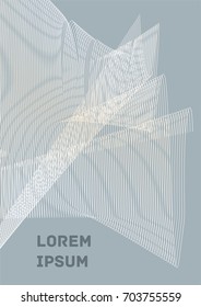 Minimalistic Cover Template. Design of Irregularly Shaped Lines. Gray Abstract Geometric Pattern. Template for Posters, Business Cards, Book Covers and Magazines, Brochures. Vector Illustration.