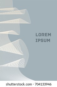 Minimalistic Cover Template. Design of Irregularly Shaped Lines. Gray Abstract Geometric Pattern. Template for Posters, Business Cards, Book Covers and Magazines, Brochures. Vector Illustration.
