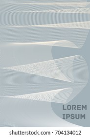Minimalistic Cover Template. Design of Irregularly Shaped Lines. Gray Abstract Geometric Pattern. Template for Posters, Business Cards, Book Covers and Magazines, Brochures. Vector Illustration.