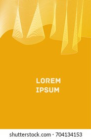 Minimalistic Cover Template. Design of Irregularly Shaped Lines. Yellow Abstract Geometric Pattern. Template for Posters, Business Cards, Book Covers and Magazines, Brochures. Vector Illustration.