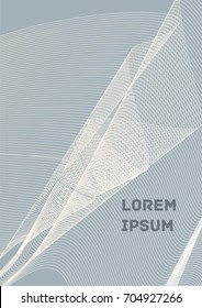 Minimalistic Cover Template. Design of Irregularly Shaped Lines. Gray Abstract Geometric Pattern. Template for Posters, Business Cards, Book Covers and Magazines, Brochures. Vector Illustration.
