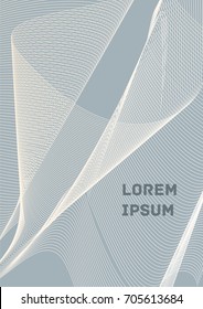 Minimalistic Cover Template. Design of Irregularly Shaped Lines. Gray Abstract Geometric Pattern. Template for Posters, Business Cards, Book Covers and Magazines, Brochures. Vector Illustration.