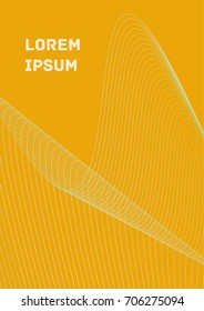 Minimalistic Cover Template. Design of Irregularly Shaped Lines. Yellow Abstract Geometric Pattern. Template for Posters, Business Cards, Book Covers and Magazines, Brochures. Vector Illustration.