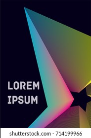Minimalistic Cover Template. Design of Irregularly Shaped Lines. Colorful Abstract Geometric Pattern on Dark Blue Background. Template for Posters, Business Cards,Book Covers and Magazines, Brochures.