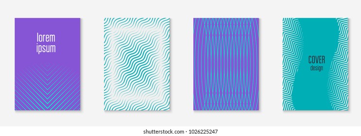 Minimalistic cover template set with gradients