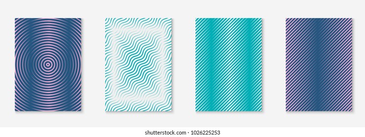Minimalistic cover template set with gradients