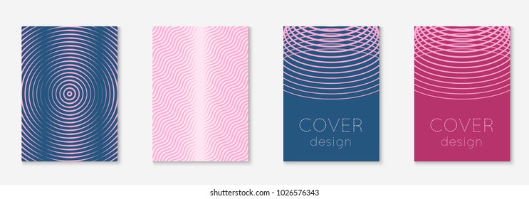 Minimalistic cover template set with gradients