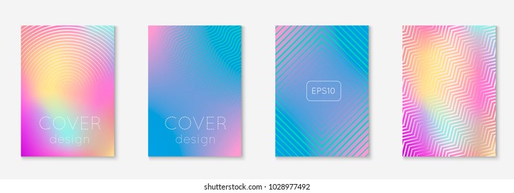 Minimalistic cover template set with gradients