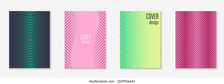 Minimalistic cover template set with gradients