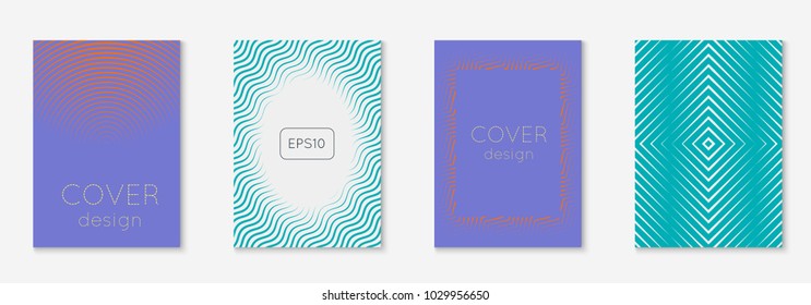 Minimalistic cover template set with gradients