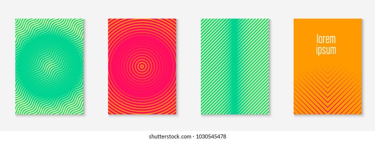 Minimalistic cover template set with gradients