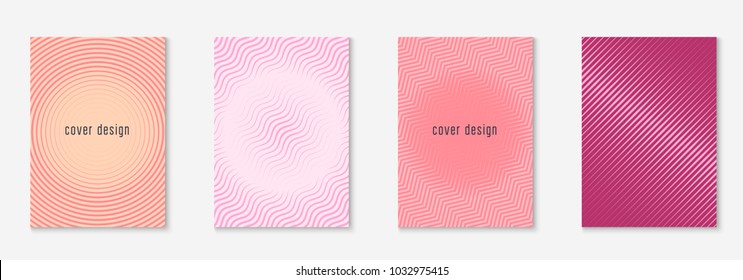 Minimalistic cover template set with gradients