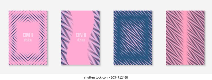 Minimalistic cover template set with gradients