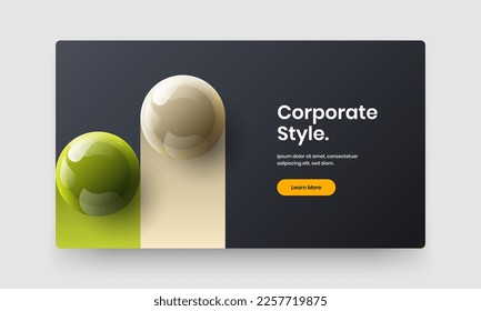 Minimalistic cover vector design illustration. Amazing realistic balls company identity template.