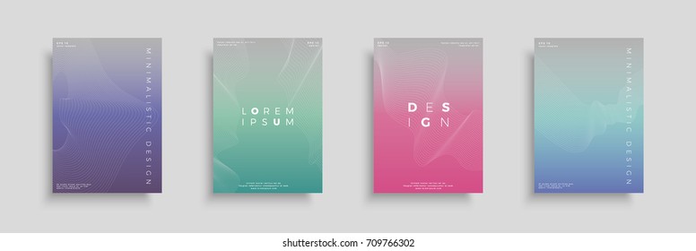 Minimalistic covers set with line shapes background. Applicable for banners, posters, presentations, placards, flyers, annual reports 