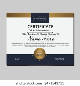 Minimalistic and creative certificate design template.