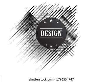 Minimalistic Creative concept . Flat style . Geometric lines and design elements form unusual shape . Vector abstract background . Dynamic banner .