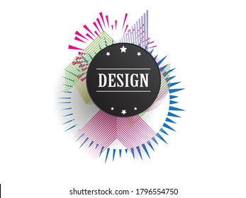 Minimalistic Creative concept . Flat style . Geometric lines and design elements form unusual shape . Vector abstract background . Dynamic banner .