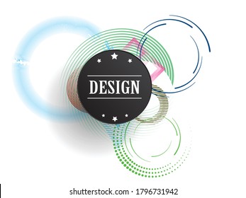 Minimalistic Creative concept . Flat style . Geometric lines and design elements form unusual shape . Vector abstract background . Dynamic banner