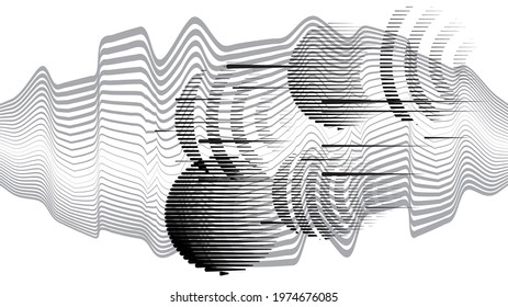 Minimalistic Creative concept . Flat style . Geometric lines and design elements form unusual shape . Vector abstract background . Dynamic banner with stripes
.