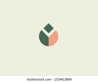 Minimalistic creative logo badge made of geometric shapes for your company