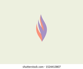 Minimalistic creative logo sign two elements in the form of a flame for your company