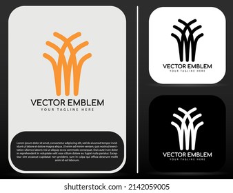 minimalistic crown obelisk logo with line illustration