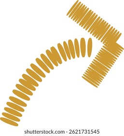 A minimalistic curved arrow design suitable for guiding viewers in web and graphic content.