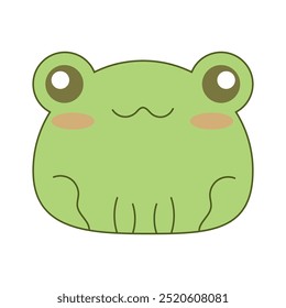 Minimalistic cute frog design with transparent background
