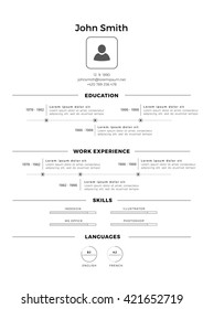 Minimalistic cv resume template