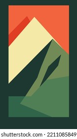 minimalistic decorate poster with mountains
