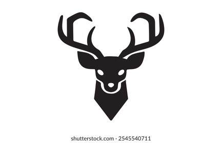 minimalistic deer head silhouette vector