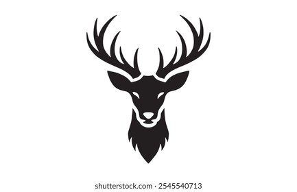 minimalistic deer head silhouette vector