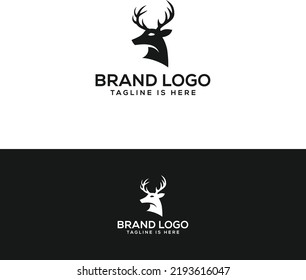 Plantilla de diseño de logotipo de ciervo minimalista