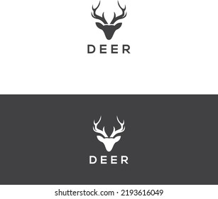 Minimalistic deer logo design template