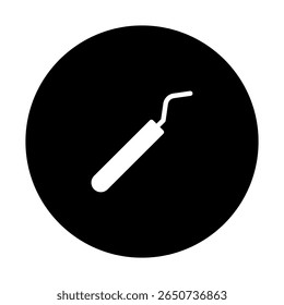 Minimalistic dental tool illustration representing oral hygiene care and a symbol related to dentists and dentistry