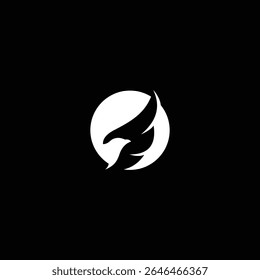 Representação minimalista de uma águia monocromática sobre um fundo sólido