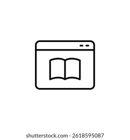 Minimalistic depiction of online learning platform with digital book icon