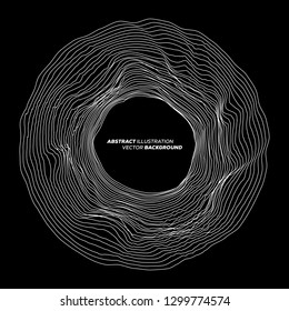 Minimalistic design background of abstract background. Many random circle with noise effect. Vector illustration template for music album's cover.