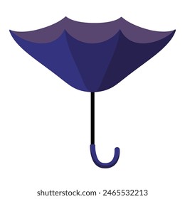 Minimalistic design of a blue umbrella, perfect for graphic icons and weather applications