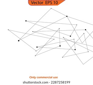Minimalistic design with connecting the dots and lines. Abstract geometric background of science and technology concept. Transparent background. Vector illustration.
